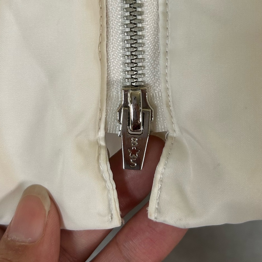 Bebe sport white down filled puffer jacket with rabbit fur lined removable hood - Picture 5 of 16